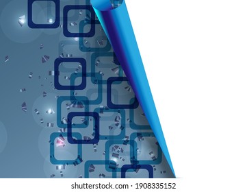 Abstract blue of futuristic surface hexagon pattern with light rays. 3D Rendering
