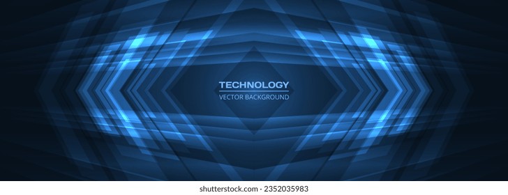 Abstract blue futuristic technology background concept high-speed movement with dynamic motion blue hi tech digital arrows and rhomb. Vector illustration