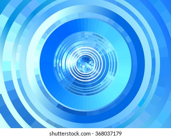 Abstract blue futuristic  tunnel  background. Vector  elements for hi-tech design.
