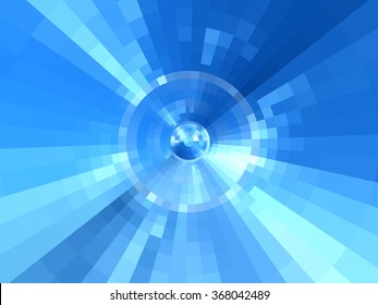 Abstract blue futuristic  tunnel  background. Vector  elements for hi-tech design.
