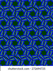 Abstract blue gear elements on dark green background