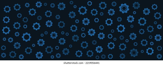 Patrón de fondo del icono del engranaje azul abstracto 