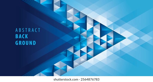 Abstract Blue geometric 3d triangle Arrow background, Modern polygon triangles background. Triangle Pattern design. Creative ideas for presentations, template, banner, invitation card, social media