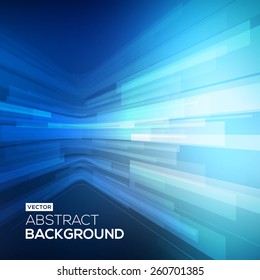 Abstract blue geometric background. 3D perspective background with 3D lines.