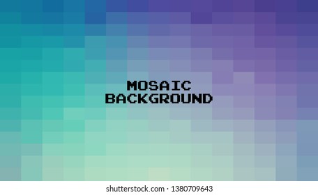 Abstract Blue geometric Background, Creative Design Templates. Pixel art Grid Mosaic, 8 bit vector background.
