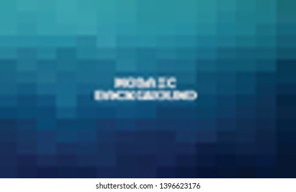 Abstract Blue geometric Background, Creative Design Templates. Pixel art Grid Mosaic, 8 bit vector background.