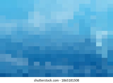 Abstract Blue geometric Background, Creative Design Templates. Pixel art Grid Mosaic, 8 bit vector background.