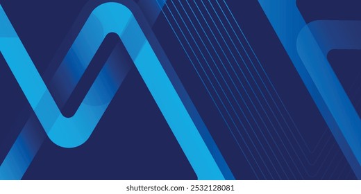 Abstract blue geometric background. Creative design of colorful gradient geometric shapes. Modern futuristic graphics.