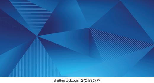 Fondo geométrico azul Abstractas con triángulos oscuros y luces destacadas para la ilustración moderna del diseño