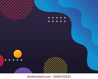 Abstract blue geometric background design. Fluid wave gradient shapes composition