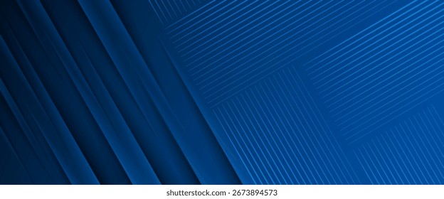 Abstract blue geometric background with diagonal lines and gradient layers. Perfect for business, corporate, technology, digital, and modern design projects.