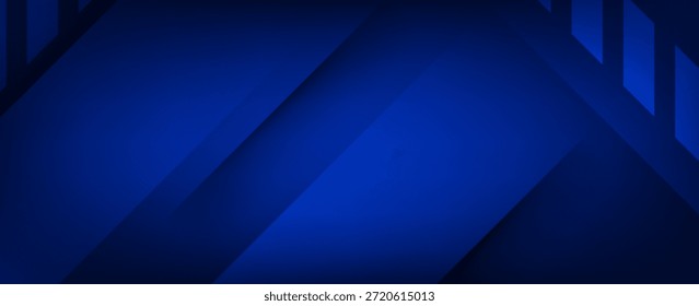 Abstrakter blauer geometrischer Hintergrund mit diagonalen Formen und modernem Farbverlauf-Design. Futuristisches Technologiekonzept
