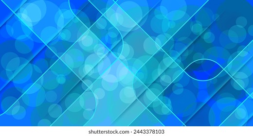 Abstract blue geometric background. Dynamic shapes composition. Cool background design for posters. Vector illustration