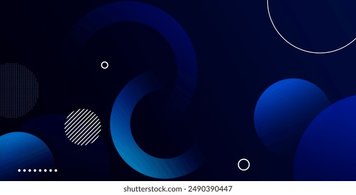 Abstract blue geometric background. Dynamic shapes composition. Vector illustration 