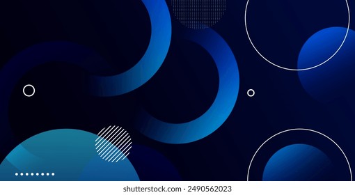 Abstract blue geometric background. Dynamic shapes composition. Vector illustration