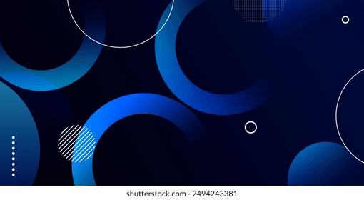 Abstract blue geometric background. Dynamic shapes composition.