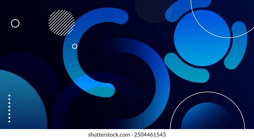 Abstract blue geometric background. Dynamic shapes composition. Vector illustration