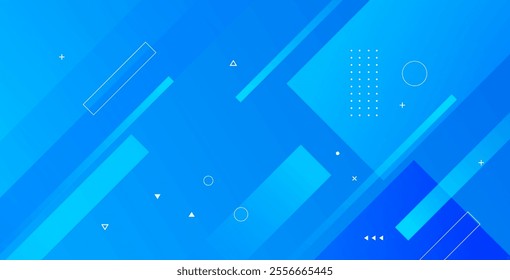 Abstract blue geometric background. Dynamic shapes composition. Cool background design for posters.