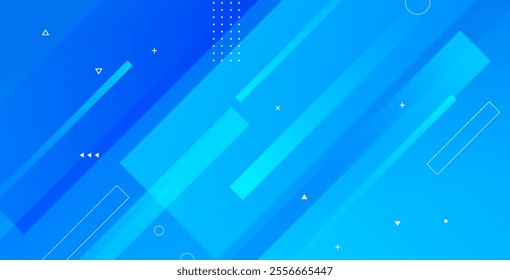 Abstract blue geometric background. Dynamic shapes composition. Cool background design for posters.