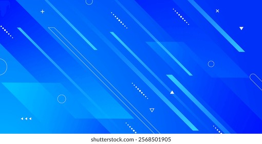 Abstract blue geometric background. Dynamic shapes composition. Cool background design for posters.