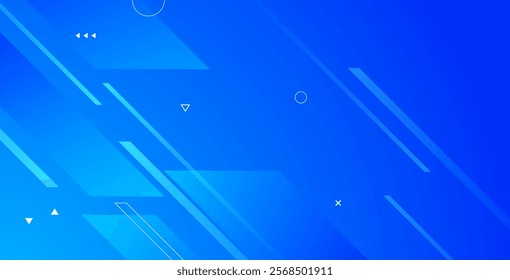 Abstract blue geometric background. Dynamic shapes composition. Cool background design for posters.