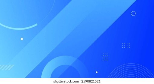 Abstract blue geometric background with dynamic shapes composition, creating a modern and stylish vector illustration for digital designs.