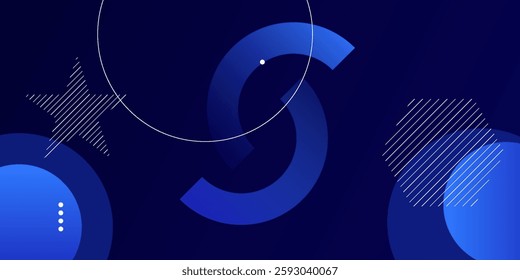 Abstract blue geometric background. Dynamic shapes composition. Eps10 vector