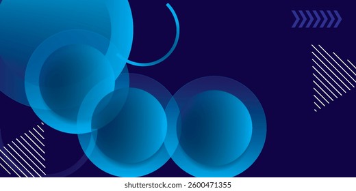 Abstract blue geometric background. Dynamic shapes composition. 