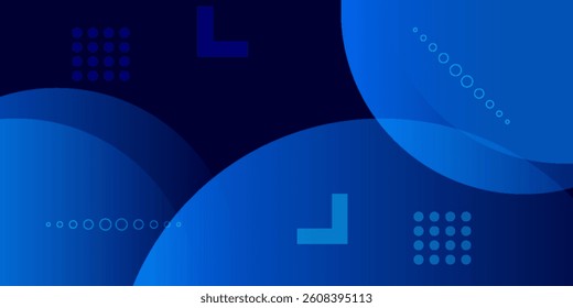 Abstract blue geometric background. Dynamic shapes composition.