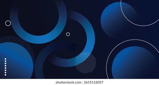Abstract blue geometric background. Dynamic shapes composition. Vector illustration 