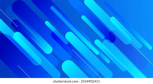 Fundo geométrico azul abstrato com linhas diagonais e composição de formas dinâmicas. Perfeito para projetos de design moderno, cartazes, banners, brochuras e layouts digitais.