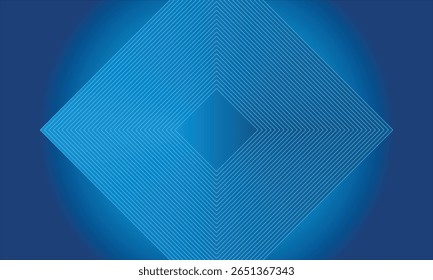 Abstract blue geometric background featuring concentric diamond line patterns on a gradient backdrop. Ideal for technology, business, or digital design themes with a modern and futuristic feel.