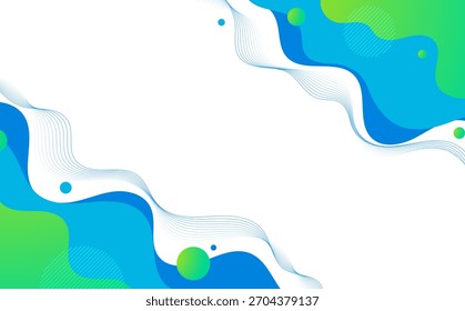 Fundo geométrico azul abstrato com elementos de ondas fluindo