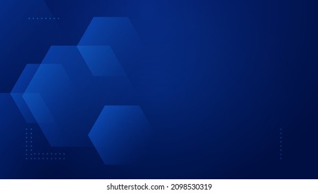 Abstract blue geometric background. Futuristic technology concept background with hexagonal elements	