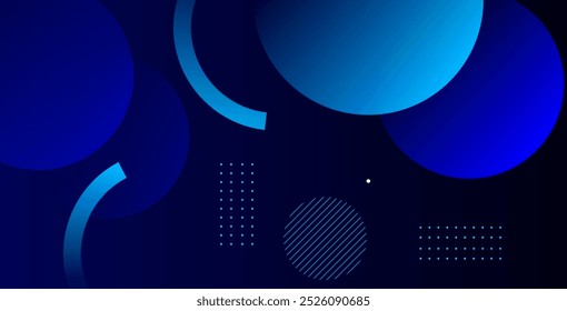 Abstract blue geometric background with gradient color. Dynamic shapes composition. Vector illustration