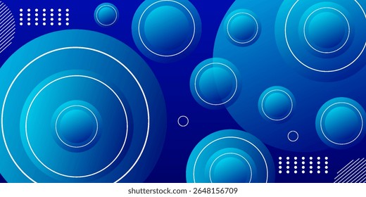 Abstract blue geometric background with gradient colors and circular shapes. Vector illustration. modern vector eps.10
