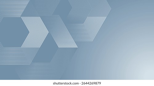 Abstract blue geometric background with hexagon shapes and line patterns, perfect for modern designs, presentations, websites and digital art projects; high-resolution available