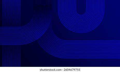 Abstract Blue Geometric Background with Line Patterns