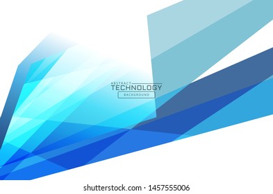 abstract blue geometric background with lines. illustration technology.