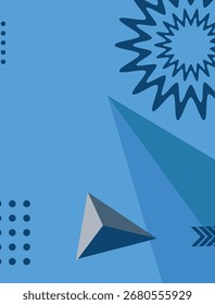 Fondo geométrico azul Abstractas con Elementos multicolores. Ilustración vectorial para el diseño