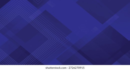 Fondo geométrico azul Abstractas con cuadrados y líneas superpuestos para el diseño tecnológico