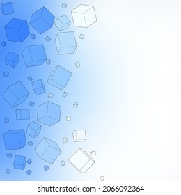 abstract blue geometric background with polygonal cubes, cubic pattern. Geometric design template for brochure, leaflet, flyer design. Vector illustration