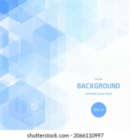 abstract blue geometric background with polygonal triangles, cubic pattern. Design template with colored triangle for brochure, leaflet, flyer design. Vector illustration