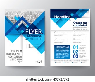 Abstract blue geometric background for Poster Brochure Flyer design Layout vector template in A4 size