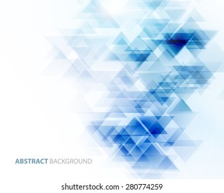 Abstract blue geometric background with triangle