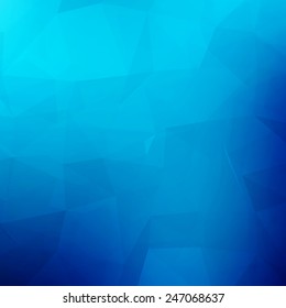 Abstract blue geometric background with triangles.