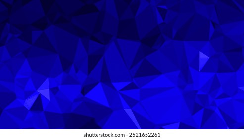 Abstract blue geometric background with triangles and low poly design.