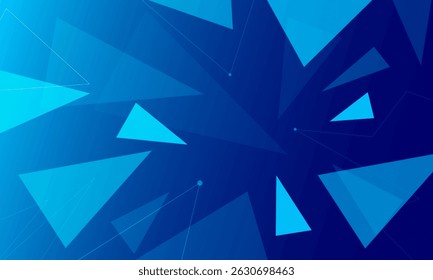 Abstract blue geometric background with triangles. Vector illustration