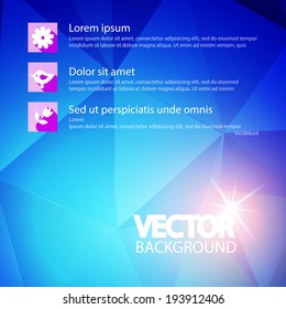 Abstract blue geometric background for your business. Vector illustration