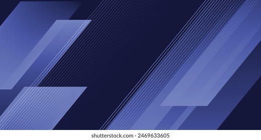 abstract blue geometric banner background with overlapping diagonal layers. vector illustration